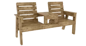 Double chair bench with table finished product
